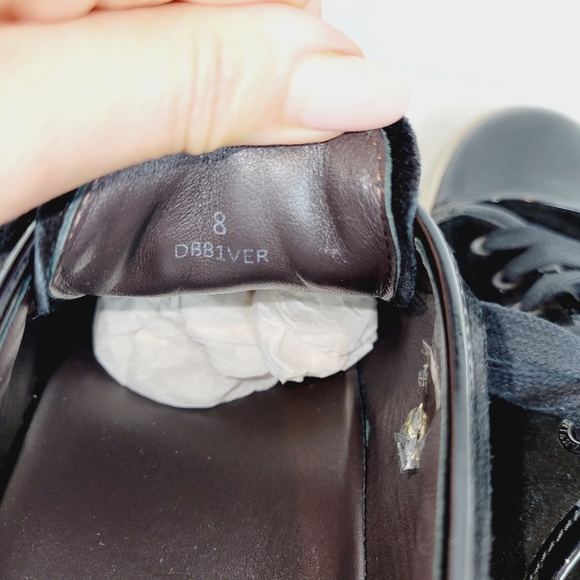 Lanvin cap toe suede and patent leather sneakers - Picture 6 of 7